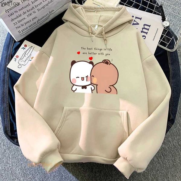 Sweats à capuche pour femmes Sweatshirts Panda Bear Bubu Dudu Love Heart Sweatshirts Femmes/Hommes Vêtements décontractés à manches longues Kawaii Impression Pulls pour l'hiver FleeceL2403