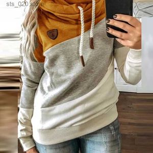 Dames Hoodies Sweatshirts Patchwork Hooded Sweatshirt Herfst Winter Luipaard Print Harajuku Trekkoord Hoodie Casual Lange Mouwen Trui Tops T230727