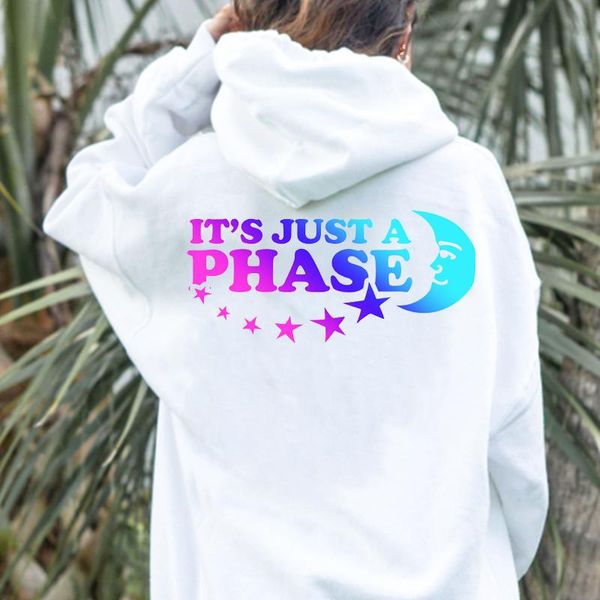 Sudaderas con capucha para mujer, sudaderas de talla grande, ropa de invierno estética informal de manga larga de Anime It's Just A Phase, camisetas rosadas para parejas de mujeres XL