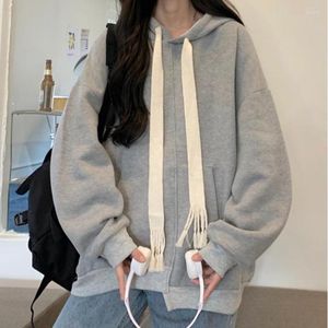 Hoodies voor dames sweatshirts pluche en verdikte hoodie herfst winter 2022 losse bf luie stijl oversized niche top