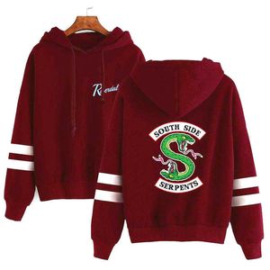 Hoodies voor dames sweatshirts Riverdale Southside Slangen Harajuku Sweatshirt Hoodie Women South Side Serpents Slake Print Hoody vrouwelijke cosplay komt T220929