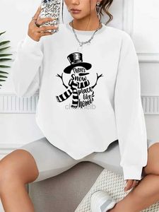 Sweats à capuche pour femmes Sweethirts Snowman Print Priving Fashion Fashion Loose Loose Sweet-shirt à manches longues Couleur Couleur Femme Top 240413