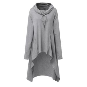 Women's Hoodies Sweatshirts Spring Solid Fashion Ruffle High Low Sweatshirt Women Casual Hooded Long Sleeve Outsear Pullovers Long Sleeve