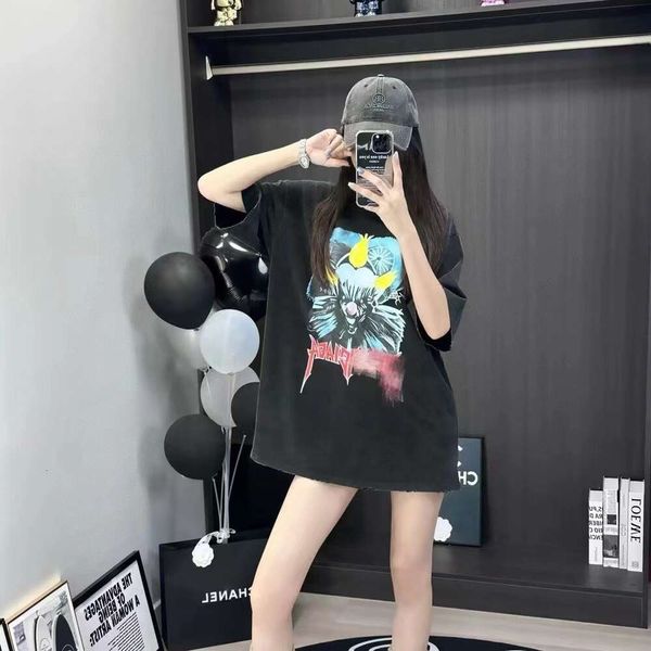 Sudaderas con capucha para mujeres sudaderas primavera/verano paris marcado usado usado metal rock joker kangli camiseta de manga corta estampada