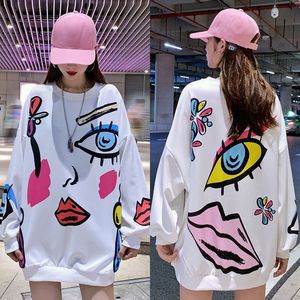 Sweats à capuche pour femmes Sweat-shirts Printemps Vintage Dessin animé mignon Designer Sweat-shirt surdimensionné à manches longues Vêtements pour adolescents Kawaii Girl Goth Streetwear Fashion 221129