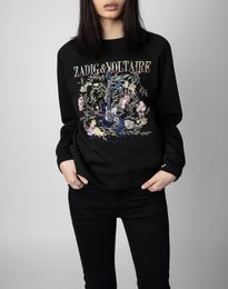 Dameshoodies Sweatshirts Truien Zv Pullover Geborduurde Gita Letter Bloemstijl Lange mouw