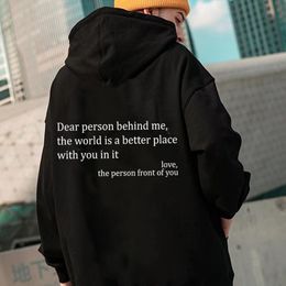 Hoodies Sweatshirts Sweatshirts voor dames Beste persoon achter mij "The World Is A Better Place With You In It " Love The Front Of Hoodie Inspirational Quot 230706