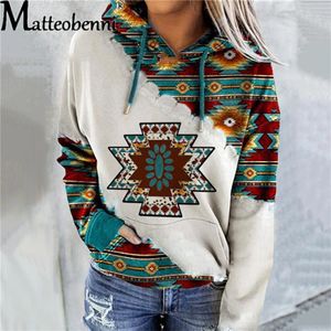 Sudaderas con capucha para mujeres sudaderas sudaderas para mujeres vintage boho estampado sudadera con capucha estampada otoño femenina de manga larga lástima