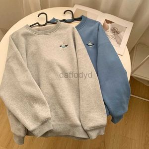 Sweats à capuche pour femmes Sweatshirts épais et substantiels broderie planète lâche épaissi peluche col rond pull à capuche pull femme automne hiver 24328