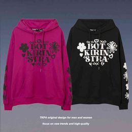 Sweats à capuche pour femmes Sweatshirts Tkpa American Street Foam Lettre Multicolore Sweat à capuche Hommes et femmes Lâche Ins Couple