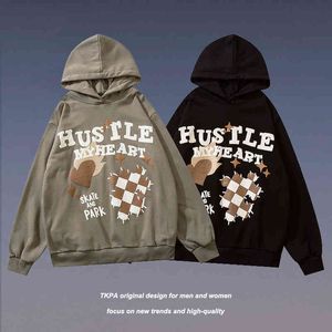 Dameshoodies Sweatshirts Tkpa American Street Hair Bubble Print Dunne capuchon met capuchon voor mannen en vrouwen Ins Fashion Br Herfst Winterliefhebbers