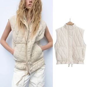 Sweats à capuche pour femmes Sweatshirts TRAF ZR gilet femme hiver et automne gilet sans manches femme Y2k Streetwear chaud décontracté épais gilet en vêtements d'extérieur 231011