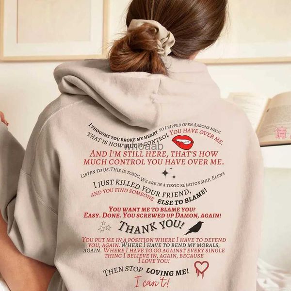 Sweats à capuche pour femmes Sweats à capuche Vampire Diaries Sweat à capuche tendance rétro émission de télévision Sweat-shirt Vêtements esthétiques TVD Mystic Falls Chemise Vampire Fan Sweat à capuche Fans Cadeaux YQ230928