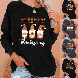 Dames hoodies sweatshirts winter herfst dames schattige cartoon gezichtloze kabouter grafische pullover tops kerst thanksgiving dag kleding sudade