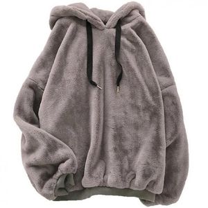 Dames s hoodies sweatshirts winter mode zoet en fluwelen warme harajuku Korean losse casual wol flanel pullover sweatshirt 220914