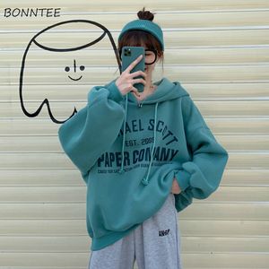 Sweats à capuche pour femmes Sweatshirts Femmes Lettres Moyen Long Chaud Harajuku Bf Femmes Style Coréen avec Poches Étudiants Lâche Casual Arrivées Élégant 220829