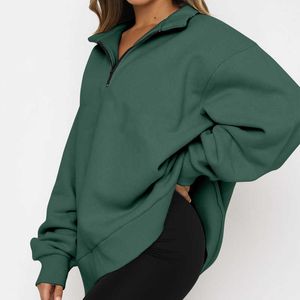 Hoodies voor dames sweatshirts dames fluweel hoodies losse oversized sweatshirts vintage vaste kleur lange mouw sweatshirt sweatshirt zipper lagen p230518