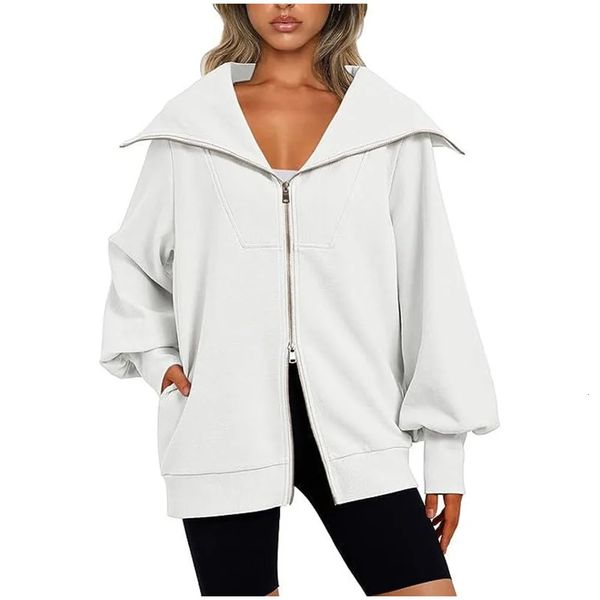 Sweats à capuche pour femmes Sweatshirts Femmes Zip Up Sweat-shirt à capuche surdimensionné Pull Mignon Tenues décontractées Top Automne Hiver Veste Vêtements à la mode S-5XL 231031