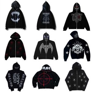 Hoodies voor dames sweatshirts y2k mode zip omhoog hoodie dames zwarte hoodie grunge oversized sweatshirt punk Harajuku lange mouw bovenkleding p230518