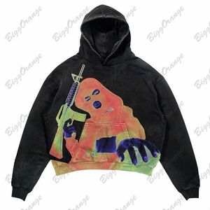 Vrouwen Hoodies Sweatshirts Y2k Vintage Street Wear Schedel Print Design Hoodie Casual Sweatshirt Koppels Harajuku GothSuit Pop Kleding 230701