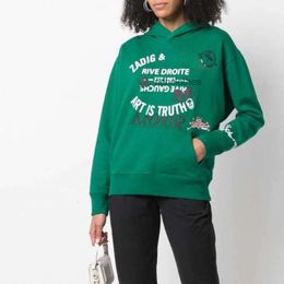 Dames Hoodies Sweatshirts Yiciya Hoodie Nieuw Sweatshirt Dames Zv Merk Frankrijk Groen Designer Mode Afdrukken Street chic Pullover Femme Trui Luxe