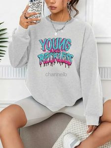 Sweats à capuche pour femmes Sweatshirts Young Reckless Imprimer Pullover Casual Loose Fashion Sweet-shirt à manches longues Couleur Couleur des femmes Coulanges 240413