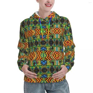 Women's Hoodies Tribal Print Casual Womens African Style Harajuku pullover Hoodie Spring Losse grafische sweatshirts oversized tops