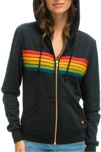 Sudaderas con capucha para mujer UNISEX Aviator Nation 5 Stripe Zip Sudadera con capucha Mujer Sudadera con cremallera Manga larga Mujer Ropa de calle para niño Sudaderas con estilo