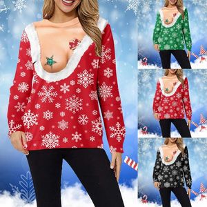 Sweats à capuche pour femmes unisexe laid pull de Noël impression 3D pull drôle pulls pulls hauts pour Noël hommes femmes fête de vacances à capuche