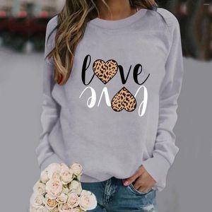 Dameshoodies Valentijnsdag Leuke print Topshirts Sweatshirt met lange mouwen Casual cadeau voor geliefden Paarkleding