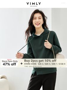 Sudaderas con capucha para mujer Vimly, jersey verde para mujer, sudaderas con capucha, otoño 2023, bordado con capucha, camisetas de manga larga, ropa M3251