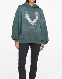 Sweats à capuche pour femmes vintage Vintage Verte Eagle imprimé Sweatshirts Femmes Femme Coton Coton chaud décontracté Pillures en vrac Tops Streetwear Chic Sweats à capuche Femme