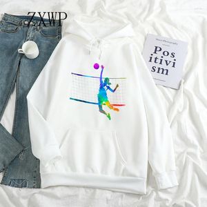 Sweats à capuche pour femmes Sweat à capuche de volley-ball Femmes Imprimé Sweat Esthétique Drôle Hiver Harajuku Tops Surdimensionné Femlae Vêtements Décontractés Sudadera