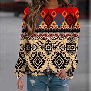 Sudaderas con capucha para mujer, sudaderas étnicas aztecas occidentales, estampado geométrico 3D, sudadera Retro para mujer, jerséis de gran tamaño, Tops Harajuku, ropa para mujer