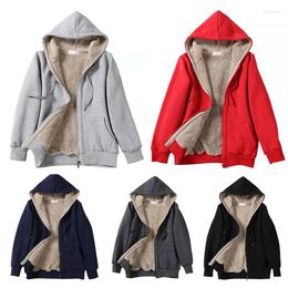 Dames Hoodies Winter Pluize bont Hoodie Warme jas voor vrouwen rits omhoog uit het ledige jasje rood sweatshirt capuchon Vrouwelijke casual overjas