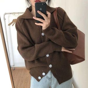 Felpe con cappuccio da donna Inverno Stile coreano Semplicità Retro Maglione lavorato a maglia da donna Alla moda Y2k Street Personalità Sciolto e caldo addensato