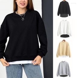 Felpe con cappuccio da donna Felpe casual da donna Pullover lavorato a maglia coreano con O-collo Spessore Autunno Inverno Colore caramella Abbigliamento donna solido sciolto