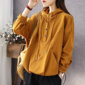 Sweat à capuche pour femme femme haut décontracté Vintage pull femme Simple automne mince Streetwear sweat dames à manches longues pull à capuche G74