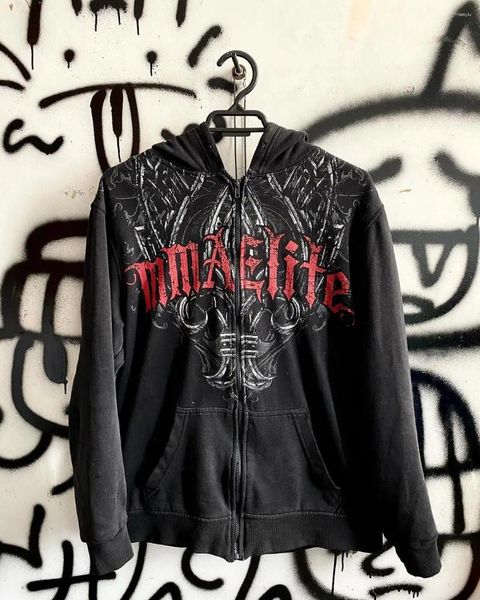 Mujer sudadera con capucha para mujeres y2k sudadera con capucha gótica patrón de shalhover harajuku hip hop sudadera eTro estampado gráfico chaqueta de gran tamaño