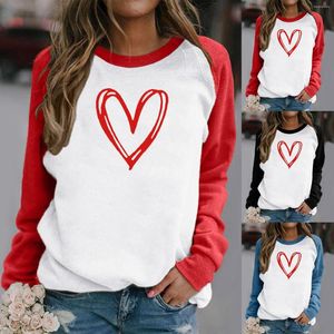 Women's Hoodies Dames Casual Crewneck Sportswear Valentijnsdag Gedrukt Hooded Sweatshirt Loose Hoody Herfst kleding Moletom