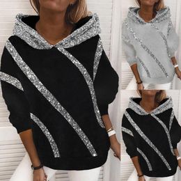 Dameshoodies Dames hoodiesweatshirts Herfst en winter Burst Selling Paillettenprint Losse capuchon