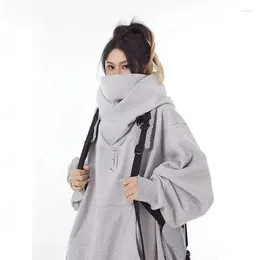 Dameshoodies Dames Oversize shirt met capuchon Zwaargewicht sweatshirts Truien met hoge kraag Dikke Koreaanse winterhoodie