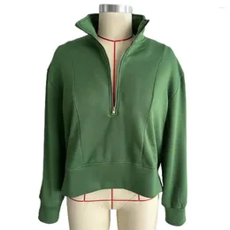 Sudaderas con capucha para mujer, jersey con capucha, suéter de manga larga para elegante media cremallera, moda Otoño/Invierno 2024