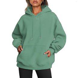 Damen-Kapuzenpullover, lässig, einfarbig, Sweatshirts, Rundhalsausschnitt, langärmelig, Kapuzenpullover, Sport, lockeres Sweatshirt für Damen, Herbst