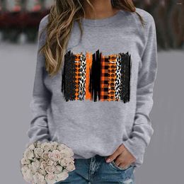 Hoodies femininos feminino meio zíper bonito padrão de impressão casual solto em torno do pescoço superior com cor sólida manga longa leopardo