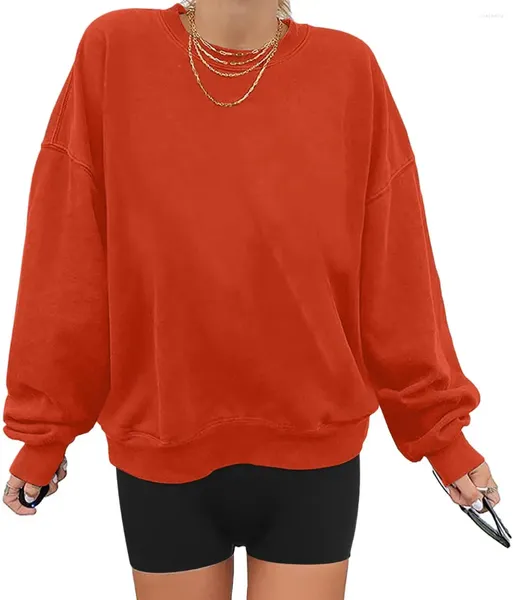 Sudaderas con capucha para mujer, sudadera de gran tamaño con cuello redondo, linda manga larga, informal, holgada, de ajuste relajado, para novios, Tops