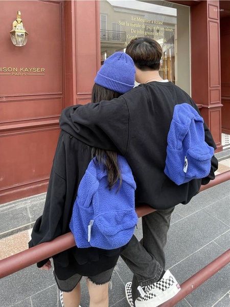 Sweats à capuche pour femmes pull femme avec sac mode vêtements d'extérieur rue sweat homme à capuche manches longues décontracté surdimensionné Baggy dames hauts automne