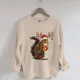 Hoodies voor dames Wowen's Christmas Squirrel Lights Print Casual Sweatshirt Holiday Gift For Lover Char