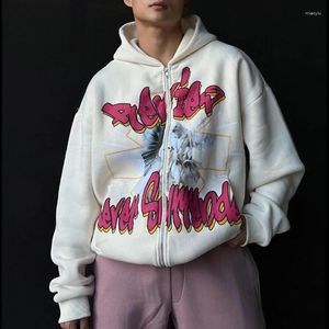 Sweats à capuche pour femmes Y2k Imprimé femmes automne Hiver Harajuku Zip up Hooded Sweatshirt Men Gothic Hip Hop Streetwear surdimensionné