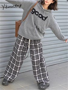 Sweats à capuche pour femmes Yitimuceng lettre tricotée femmes automne hiver 2024 mode Vintage à manches longues sweat-shirt en vrac bureau dames pulls